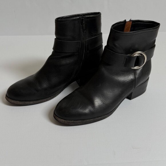 FRYE / ANKLE BOOTIES / BLACK LEATHER / SIZE 8 - Picture 1 of 7